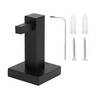 plplaaoo Stainless Steel Wall Mounted Cloth Towel Coat Hook Door Hanger Heavy Duty Rustproof Shining Polished for Bathroom Kitchen Bedroom Black 7x4x3.5cm 153g