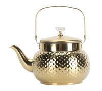 plplaaoo Stovetop Tea Kettle Stainless Steel Stove Teapot with Infuser Fast Heating Multipurpose for Home Restaurant Hotel Golden (2L Diamond Pattern)