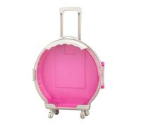 plplaaoo Suitcase Shaped Toy Storage Box Rolling Suitcase Toy Organizer Multifunctional Mini Round Luggage Case for Kids Toys Cosmetics ABS Plastic Travel Home Storage 20 x 6.5 x 30.5cm (Purple Red)