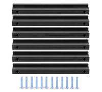 plplaaoo T Shaped Handle Aluminum Alloy Cabinet Handles Rust Resistant Pull Handles for Kitchen Cabinets Wardrobes Drawers Black Matte Coating 6 Sets (96mm)