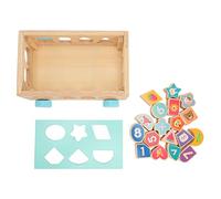 plplaaoo Toddler Shape Sorter Heat Transfer Process Double Sided Pattern Inertia Glide Shape Sorting Cube Learning Sorting Toys for Kids Rubber Wood Educational Toy