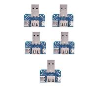 plplaaoo USB Adapter Plate Male to Female Type C Micro USB 2.54mm 4P Transfer Board Universal Connector for Electronics Projects DIY USB Cable Extension Aluminum 5 Pieces