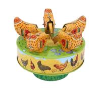 plplaaoo Vintage Wind Up Chicken Toy Retro Clockwork Iron Mechanical Chicks Pecking Rice Fun Decorative Ornament for Cafe Bar Restaurant Home Decor