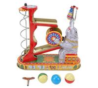 plplaaoo Wind Up Toy Elephant Playing Balls Game Iron Nostalgic Vintage Collectible Clockwork Toy for Kids Birthday Gift Desktop Decoration