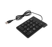 plplaaoo Wired Number Pad Black USB Connection 18 Keys Quiet Plug and Play Smoothing Numeric Keypad for Office Banking Gaming Compact ABS Material