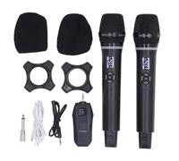 plplaaoo Wireless Dynamic Microphone Bluetooth USB Rechargeable Dual Handheld Mic with Receiver Superior Sound Quality for Karaoke Wedding Party Stage Performance Aluminum Alloy Plastic