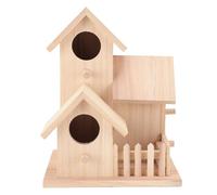 plplaaoo Wooden Birdhouse Handcrafted Cedar Wood Durable Weather Resistant Garden Decorative Bird House for Outdoors Balcony 15.7 x 15.7 x 20cm