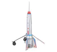 plplaaoo WW Tin Rocket Toy MS378 Vintage Decorative Collectible Rocket Ship Model for Home Bar Store EEE