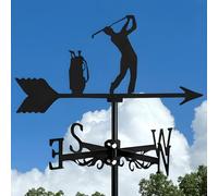 PLQWUJD Retro wind vane-Magic Broom Witch Weather Vane Rooftop Standing Wrought Iron s Cottage Weathercock for Outdoors Decor Yard Shed Home Fence (N)