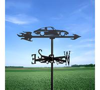 PLQWUJD Retro wind vane-Magic Broom Witch Weather Vane Rooftop Standing Wrought Iron s Cottage Weathercock for Outdoors Decor Yard Shed Home Fence (Y)