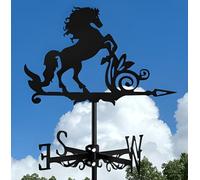 PLQWUJD Retro wind vane-Magic Broom Witch Weather Vane Rooftop Standing Wrought Iron s Cottage Weathercock for Outdoors Decor Yard Shed Home Fence (K)