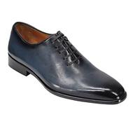 PLS-684-VEAU-BLUE Mens Calf Leather Whole-Cut Shoes in Blue Size 9UK