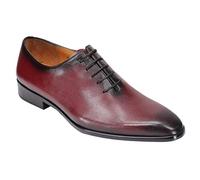 PLS-684-VEAU-BORDEAUX Mens Calf Leather Whole-Cut Shoes in Maroon Size 12UK