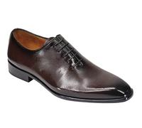 PLS-684-VEAU-MARRON Mens Calf Leather Whole-Cut Shoes in Brown Size 8UK