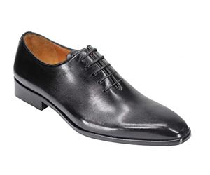 PLS-684-VEAU-NOIR Mens Calf Leather Whole-Cut Shoes in Black Size 12UK