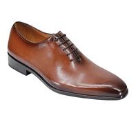 PLS-684-VEAU-TABAC Mens Calf Leather Whole-Cut Shoes in Tan Brown Size 9UK