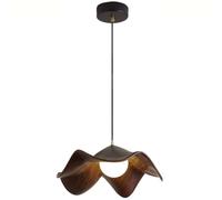 PLSDH 1-light Pendant Light Fixture,Nordic Creative Lotus Leaf Shaped Resin Lampshade Wood Grain Chandelier,Hanging Light Of Bedroom Dining Room Study Living Room Kitchen Island