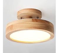 PLSDH Hallway Close To Ceiling Light,12W Dimmable LED Ceiling Lights,7inch Modern Flush Mount Lighting Fixture,Round Wood Ceiling Lighting For Kitchen,Loft,Entryway,Foyer