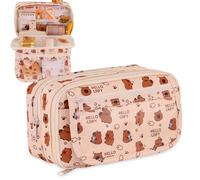 Plstod Pencil Case Large Capacity Pencil, 9 Compartments Pencil Case Large Case Aesthetic Stationery Bag for Teens, Office School Multifunctional Pen Bag Portable Stationery Organizer