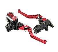 PLSUSJHAO Motorcycle Brake Clutch Lever Universal 7/8 inch 22mm Motorbike Handlebar Brake Master Cylinder Reservoir Red Brake Levers Set for Dirt Bike Scooters