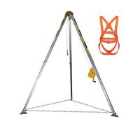 PLSZLL Telescopic rescue tripod, aluminum alloy fire rescue tripod with pulley carabiner fall protection safety belt, confined space tripod suitable for sewage tunnels, 1200IBS