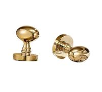 PLTMGHVF Copper Door Lock Set Bright Oval Bedroom Door Knob(Flat Lock)