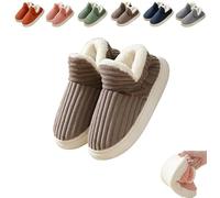 Pluffi Comfortable Fashion Slippers, Men's and Women's Winter Plush Warm Thick Bottom Shaggy Fluffy Cloud Slippers (Coffee,6.5-7)
