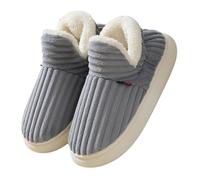 Pluffi Slipper Booties For Women Men,Cloud Slippers,Warm Fuzzy House Slippers,Thick Sole Anti-Skid Cozy Plush Booties (Grey, Adult, Women, 8, Numeric Range, UK Footwear Size System, 9, Medium)