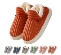 Pluffi The Cozy & Stylish Slipper, Pluffi Slipper Booties, Winter Fuzzy Warm Plush Lining Slippers for Women and Men (Orange, Adult, Women, 5.5, Numeric Range, UK Footwear Size System, 6.5, Medium)
