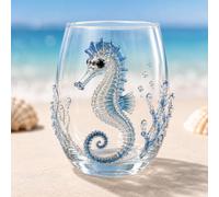 pluffy Artisanal Blue Ringed Octopus Glassware, 3D Ocean Animal Artisan Glassware Collection for Fresher Sips (Seahorse)
