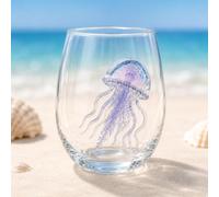 pluffy Artisanal Blue Ringed Octopus Glassware, 3D Ocean Animal Artisan Glassware Collection for Fresher Sips (Jellyfish)