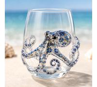 pluffy Artisanal Blue Ringed Octopus Glassware, 3D Ocean Animal Artisan Glassware Collection for Fresher Sips (Octopus)