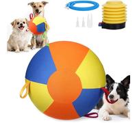 pluffy Calming Jumbo Herding Ball for Dogs | 25/45/55 cm Durable Tear-Resistant Inflatable Big Pet Ball with Handle Cover & Pump for Play & Exercise (L 55cm)