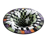 pluffy Halloween 3D Rug - 3D Halloween Rug, Quilted Round Rug Optical Illusion (Ghost,23.62 inches)