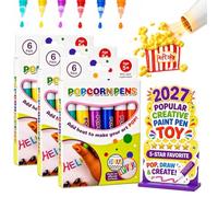 pluffy Magic Popcorn Pen, DIY Bubble Popcorn Drawing Pens, 3D Puffy Embellish Decorate Graffiti Stationery for Greeting Birthday Cards Kids Christmas (6-colors-3pcs)
