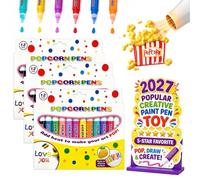 pluffy Magic Popcorn Pen, DIY Bubble Popcorn Drawing Pens, 3D Puffy Embellish Decorate Graffiti Stationery for Greeting Birthday Cards Kids Christmas (12-colors-3pcs)