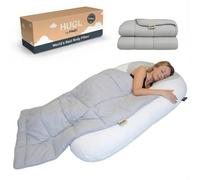 Plufl Hugl Cooling Body Pillow & Breeze Cooling Blanket Set | U-Shaped Memory Foam Pillow for Side Sleepers & Pregnancy | Lightweight Cooling Comforter for Hot Sleepers | Washable Covers | White
