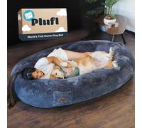 Plufl, The Original Human Dog Bed for Adults, Kids, and Pets. As Seen on Shark Tank. Comfy Plush Large Bean Bag with Memory Foam, Machine Washable, and Durable. Perfect nap and Floor Bed - Black