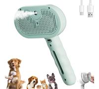 Plufura Dog Brush, Plufura 3 in 1 Spray Hair Removal Comb, Steam Grooming Brushes, With Water Tank And Release Button, for Shedding Matted Hair,for Dog & Cat (Green)