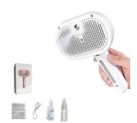 Plufura Water Brush for Pets Hair, Plufura Dog Brush, 3 in 1 Spray Hair Removal Comb, Steam for Shedding & Grooming, Portable & Long Lasting Water Brushes (White)