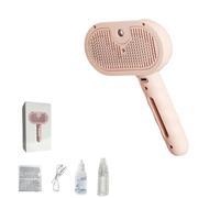 Plufura Water Brush for Pets Hair, Plufura Dog Brush, 3 in 1 Spray Hair Removal Comb, Steam for Shedding & Grooming, Portable & Long Lasting Water Brushes (Pink)