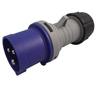 Plug 250V 16A 2P+E IP44 Blue, Electrical Mains Plugs, SOCKETS Industrial CONNECTORS, 1 Piece Pack - K9001BLU