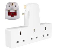 Plug Adapter,3 Way Plug Adapter UK Multi Plug Adaptor,Surge Protector Extension Plug Triple Plug Extender Multiplug Socket Adapter,3 Pin Plug Extension