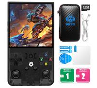 Plug and Play &Retro Handheld Game Console, Open Source Linux System Designed for Families, 4000mAh Battery & 64GB Storage (Black 09)