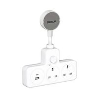 Plug Extension Socket with USB, Flat Double Plug Adapter, 13A | USBC & USBA