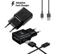 (Plug Head And Cable Only) Official Samsung 2 Pin EP-TA200 Black Fast Charging Travel Adapter USB-C Cable