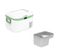 Plug In Ac For Car Car Freezer Car Fridge Portable 12V/24V/220V with Handle 12.8L Keeps Warm Up to 48 Hours for Camping, Travel, Home Use -18°C To 10°C(White)