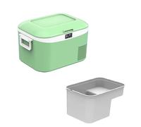 Plug In Ac For Car Car Freezer Car Fridge Portable 12V/24V/220V with Handle 12.8L Keeps Warm Up to 48 Hours for Camping, Travel, Home Use -18°C To 10°C(Green)