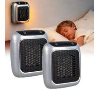 Plug In Ceramic Heater - Small Wall Room Heaters, With Remote Control,Rapid Heating In 30 Seconds, Ptc Ceramic Heating Element, 12 Hour Timing (2SET)