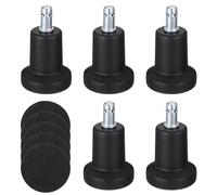 Plug-in Chair Casters Black 5 Pcs for Office Chair Carpet Use
